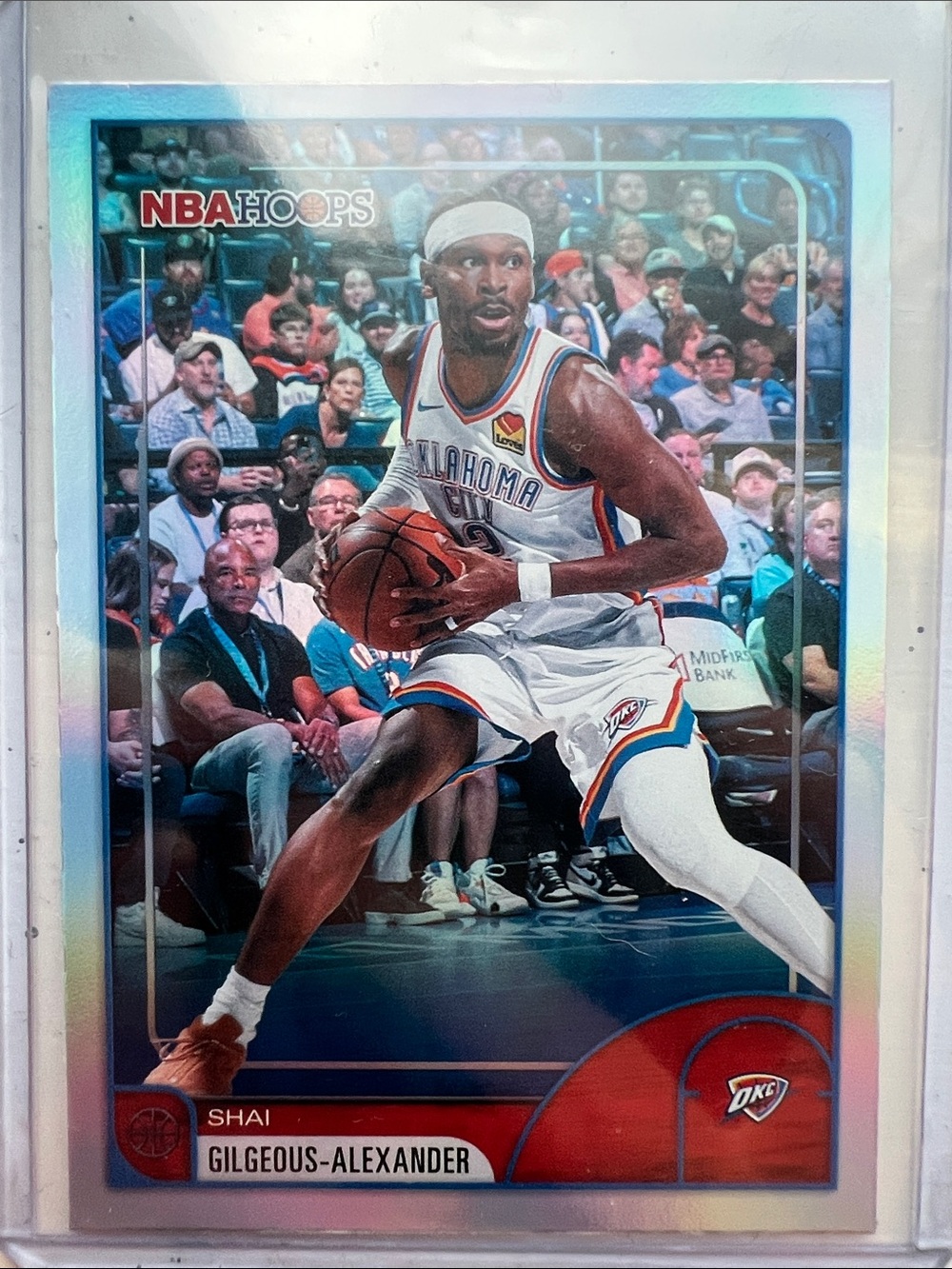 Topps NBA Hoops Holographic Card - White, Blue, Red